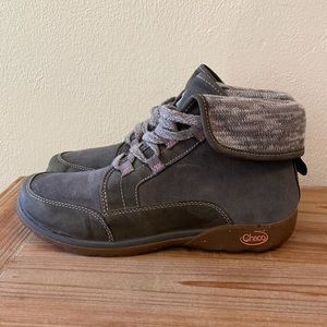 Chaco J106392 Wool & Waterproof Leather Castlerock Gray Barbary Hiking Boots EUC